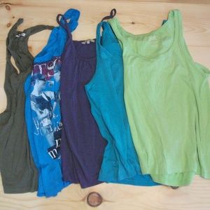 Womens L Large Tank Top Lot of 5 Tops
